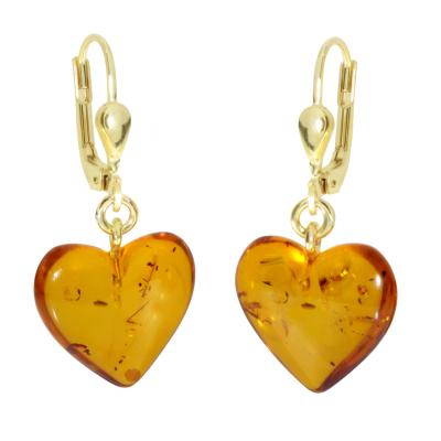 Paar Ohrhänger OSTSEE-SCHMUCK "Ostsee-Schmuck Ohrhänger Herz 14 mm Ohrhänger Herz 14 mm", gelb, Ohrringe, Damen, 30x14mm, Gelbgold 333
