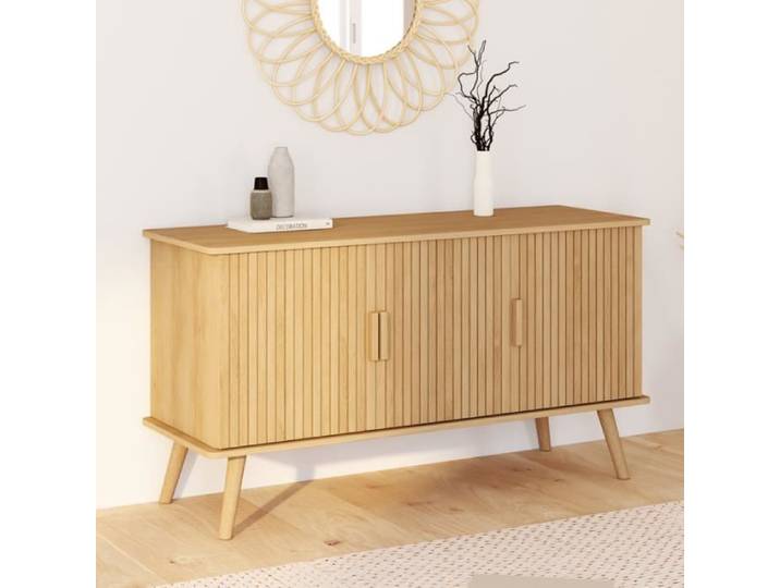 ID MARKET buffet 3 portes 110 cm Moderne bois effet chêne