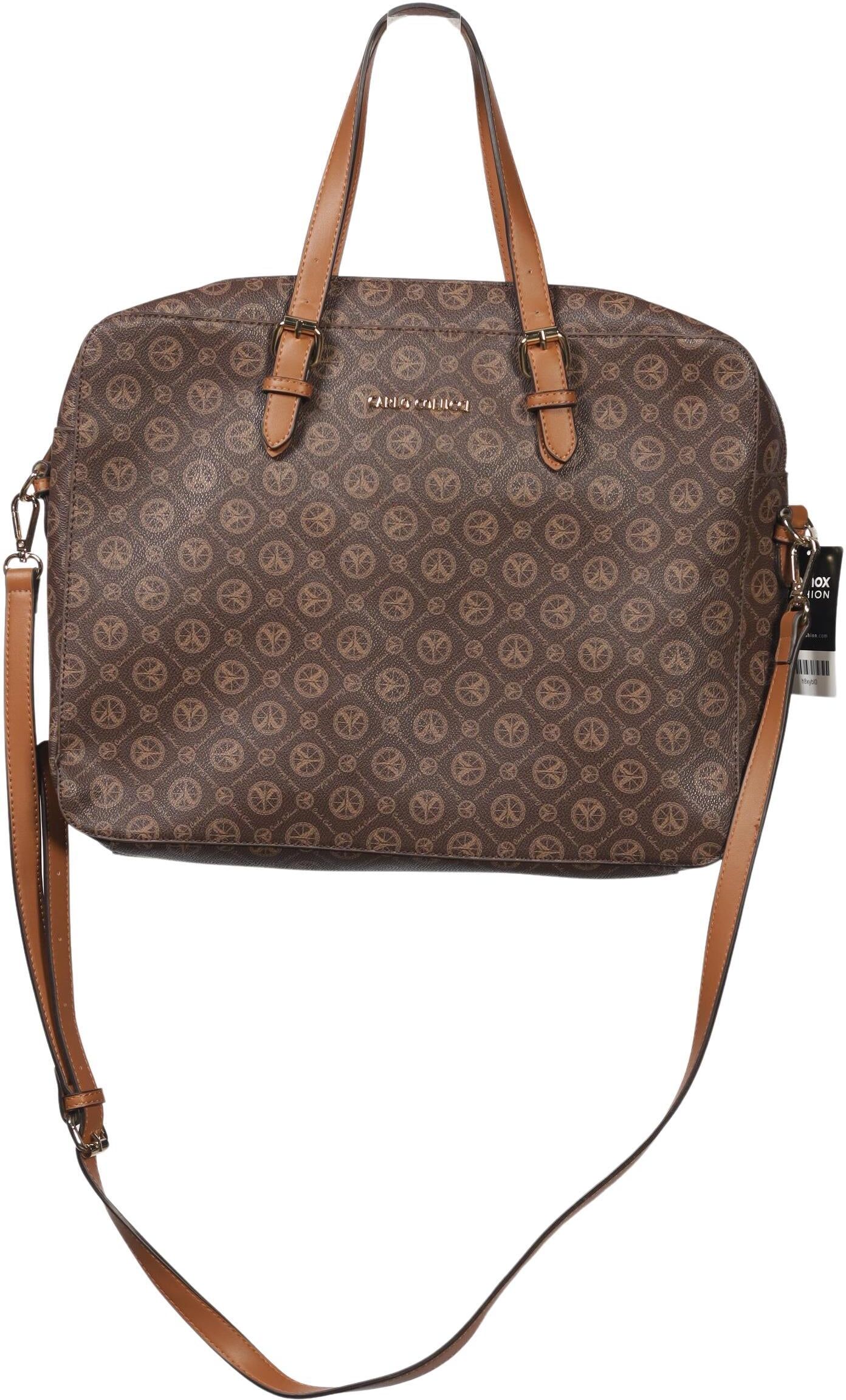 Carlo Colucci Damen Handtasche gross, Braun, Kunstleder - Second Hand