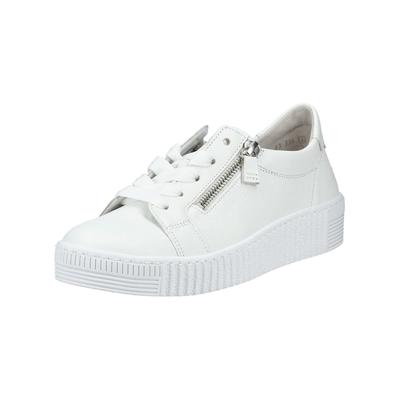 Sneaker GABOR "Gabor Sneaker Leder", Damen, Gr. 37, weiß, Leder, Schuhe Sneaker
