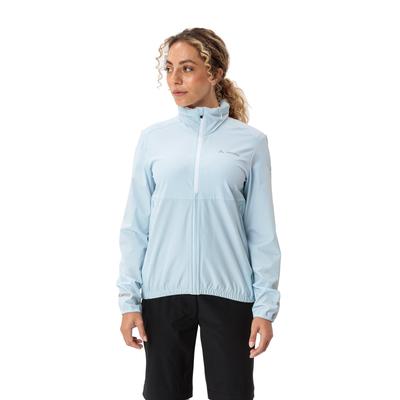 Funktionsjacke VAUDE "WOMEN'S CYCLIST AIR JACKET", Damen, Gr. 40, blau (summer blau), Obermaterial: 88% Polyester, 12% Elasthan, ohne Ausschnitt, Jacken Funktionsjacke, sportlich, wasserabweisend, windabweisend, atmungsaktiv