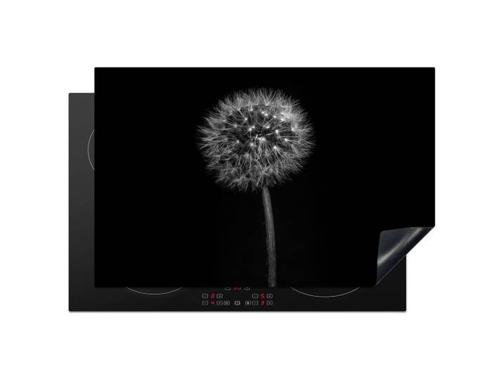 HERDABDECKPLATTE Löwenzahn - Schwarz - Floral - Botanisch Abdeckung Ceranfeld 81.2x52 cm