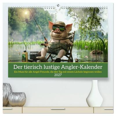 Der tierisch lustige Angler-Kalender (hochwertiger Premium Wandkalender 2027 DIN A2 quer), Kunstdruck in Hochglanz