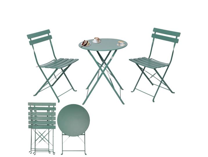 Albatros Bistro SET Grün, Metall, Gartenmöbel, Gartengarnituren, Balkonmöbel-Sets