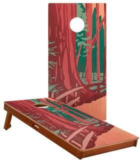 Skip's Garage Redwoods National Park Solid Mahogany All-Weather Cornhole Boards