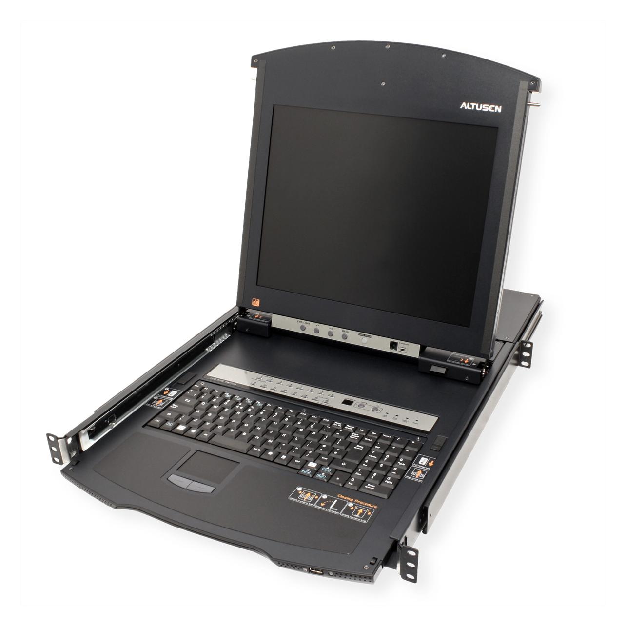 Aten KL1516AiM IT Cat.5 KVM over IP Switch 16-Port 17"-LCD, Dual-Rail, IT-Layout (KL1516AiM IT)