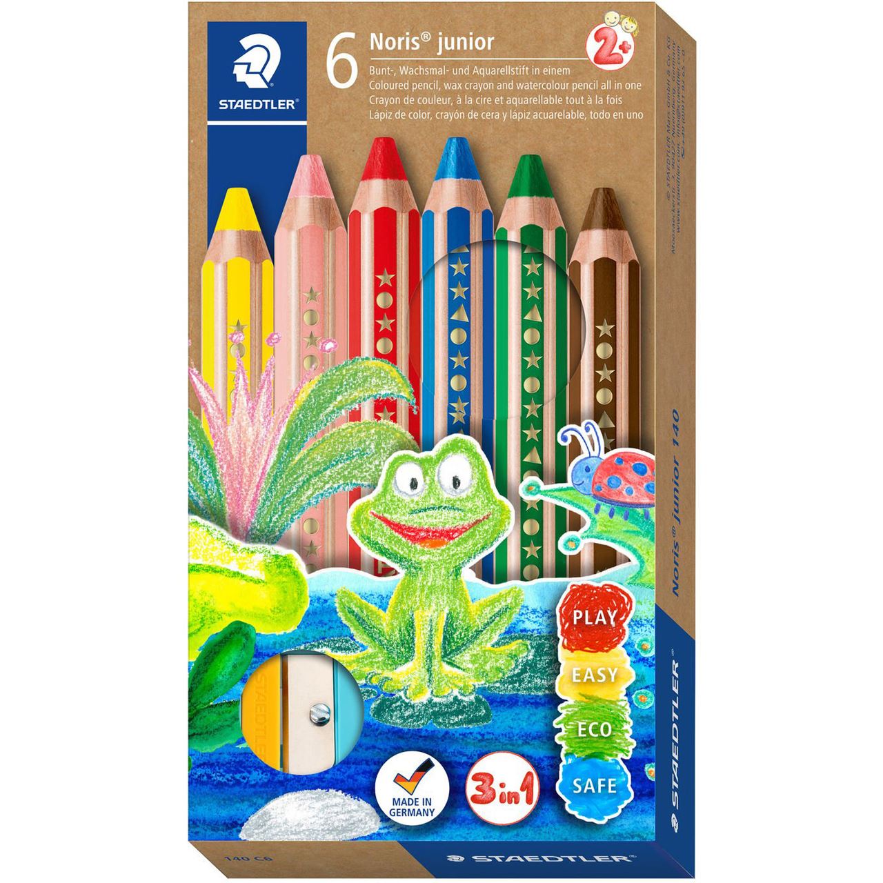 STAEDTLER Hexagonal-Buntstift buddy, 6er Kartonetui +Spitzer