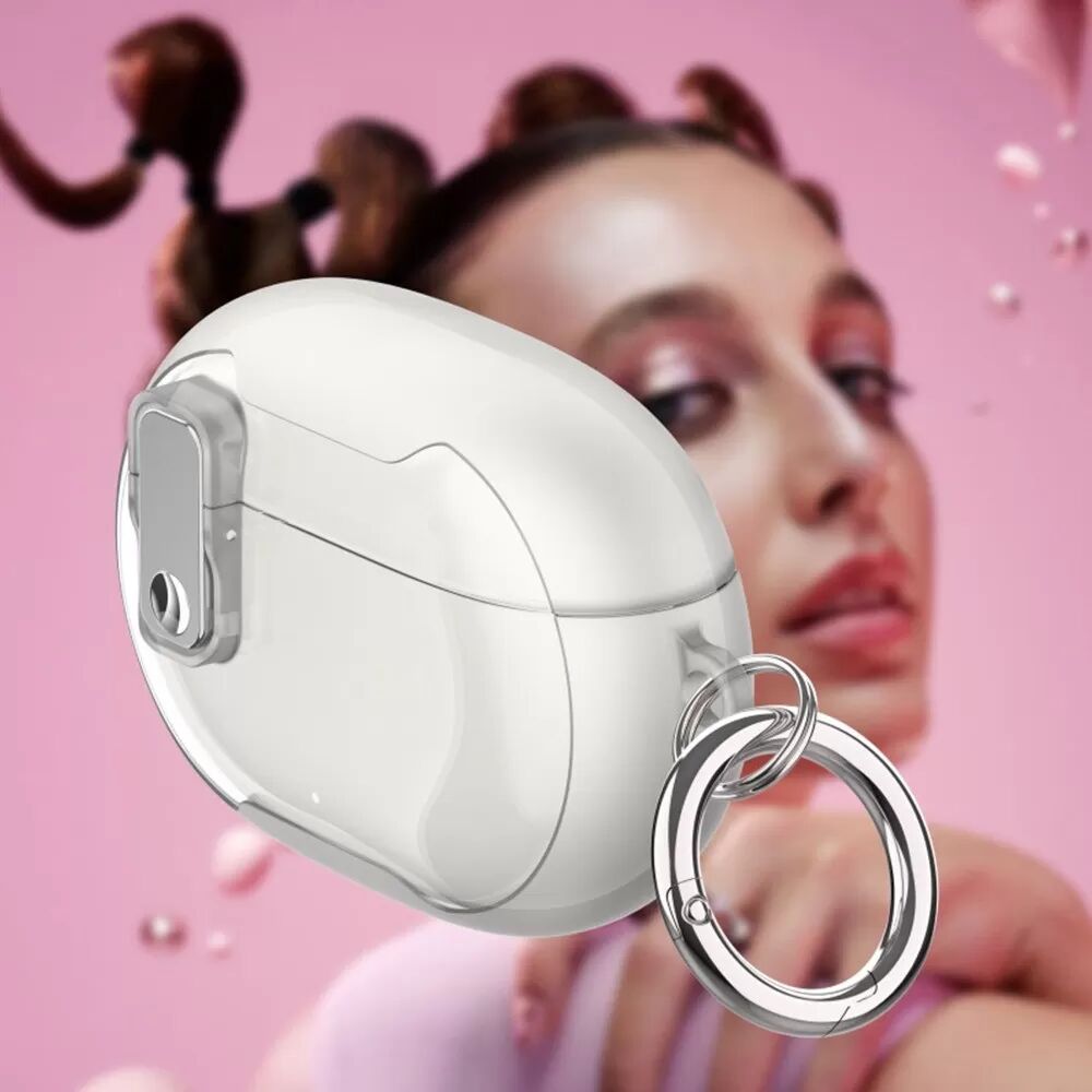 INF TPU-Schutzhülle kompatibel mit Beats Studio Buds / Buds+ mit galvanischer Verriegelung Transparentes Weiß