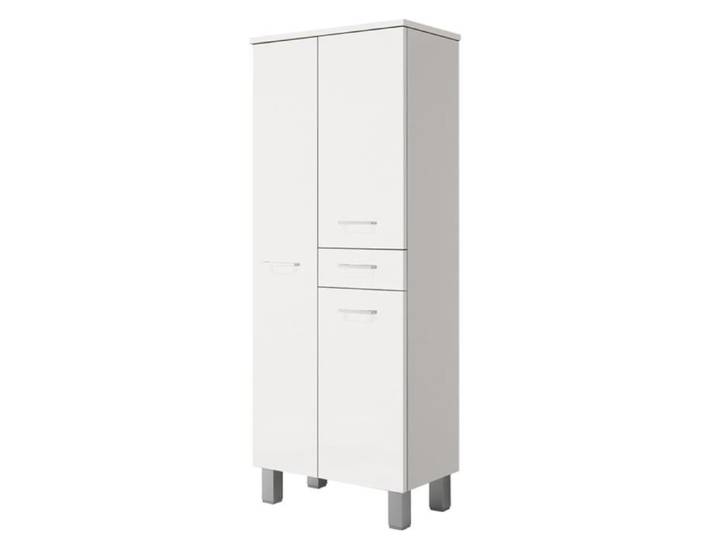 Colonne double polyvalente GAIA avec 3 portes et 1 tiroir Blanc Brillant