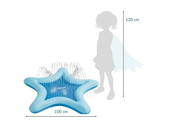 Planschbecken ALLEGRO mit Sprinkler Star , blau (bunt), B:100cm L:100cm Ø:100cm, PVC, Planschbecken, Planschbecken