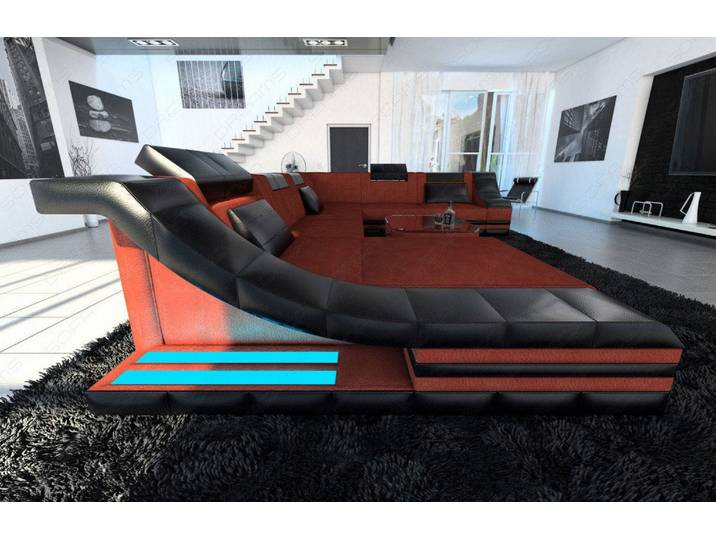 XXL Stoff Wohnlandschaft Turino U-Form