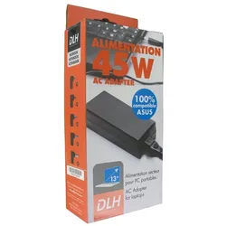 DLH Ac Power Adapter 45W For Asus (45 W), Notebook Netzteil, Schwarz