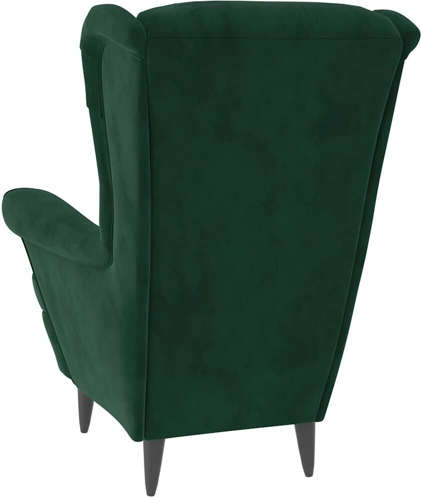 vidaXL Fauteuil vert foncé velours
