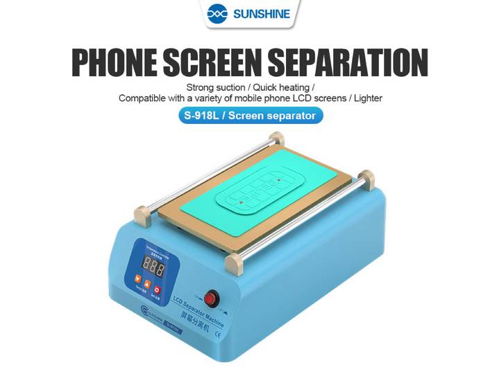 Séparateur d'écran SUNSHINE S-918L prenant en charge la séparation d'écran LCD de moins de 8 pouces et la température ajustée de 50 à 130 ° C