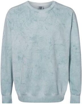 Comfort Colors 1545CC Colorblast Crewneck Sweatshirt in Ocean size Large   Cotton/Polyester Blend 1545, CC1545