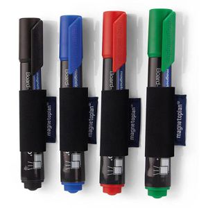 Magnetoplan Stiftehalter magnetoSleeves, 4 Stück, magnetisch, für Whiteboard, Filz, 1 Fach, schwarz