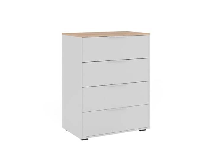 Vicco Kommode Betti, Weiß/Sonoma, 30 x 83.6 cm mit 4X Schublade mit 4x Schublade, geeignet zur Aufbewahrung und Ergänzung bestehender Einrichtungen