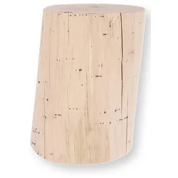 Hocker Block Eiche massiv, rundes Design, natur, Höhe 38 cm, handgefertigtes Unikat