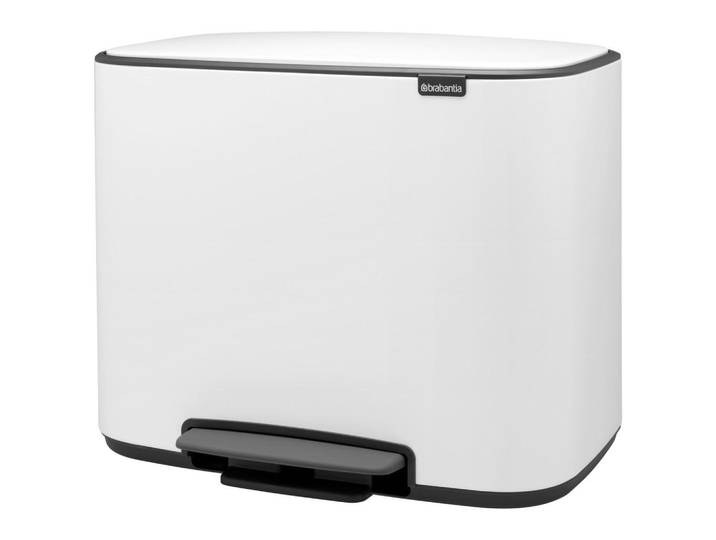Brabantia Abfalleimer BO Treteimer, Weiß, Kunststoff, 11 + 23 l, 44x36.5x54 cm, Haushalt & Reinigung, Reinigung, Mülleimer & Abfallsammler