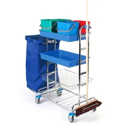 Floorstar PW 3 2-70 SOLID Putzwagen Putzwagen 3 - verchromt mit Halterahmen 2 x 70 l