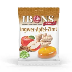 IBONS Ingwer Apfel Zimt o.Zucker Tüte Lutschbonb. 75 g