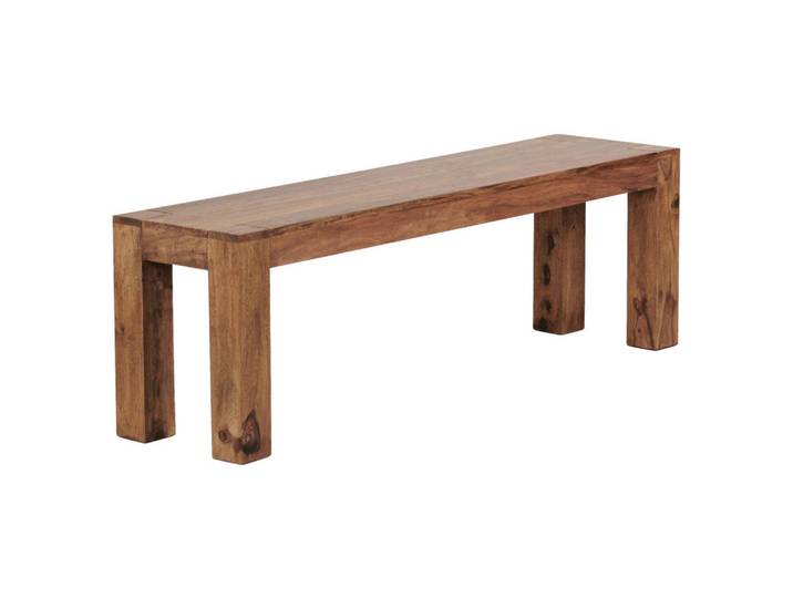 P & B Sitzbank, Sheesham, Holz, Sheesham, massiv, 3-Sitzer, 160x45x35 cm, FSC Mix, abwischbar, Esszimmer, Bänke, Sitzbänke