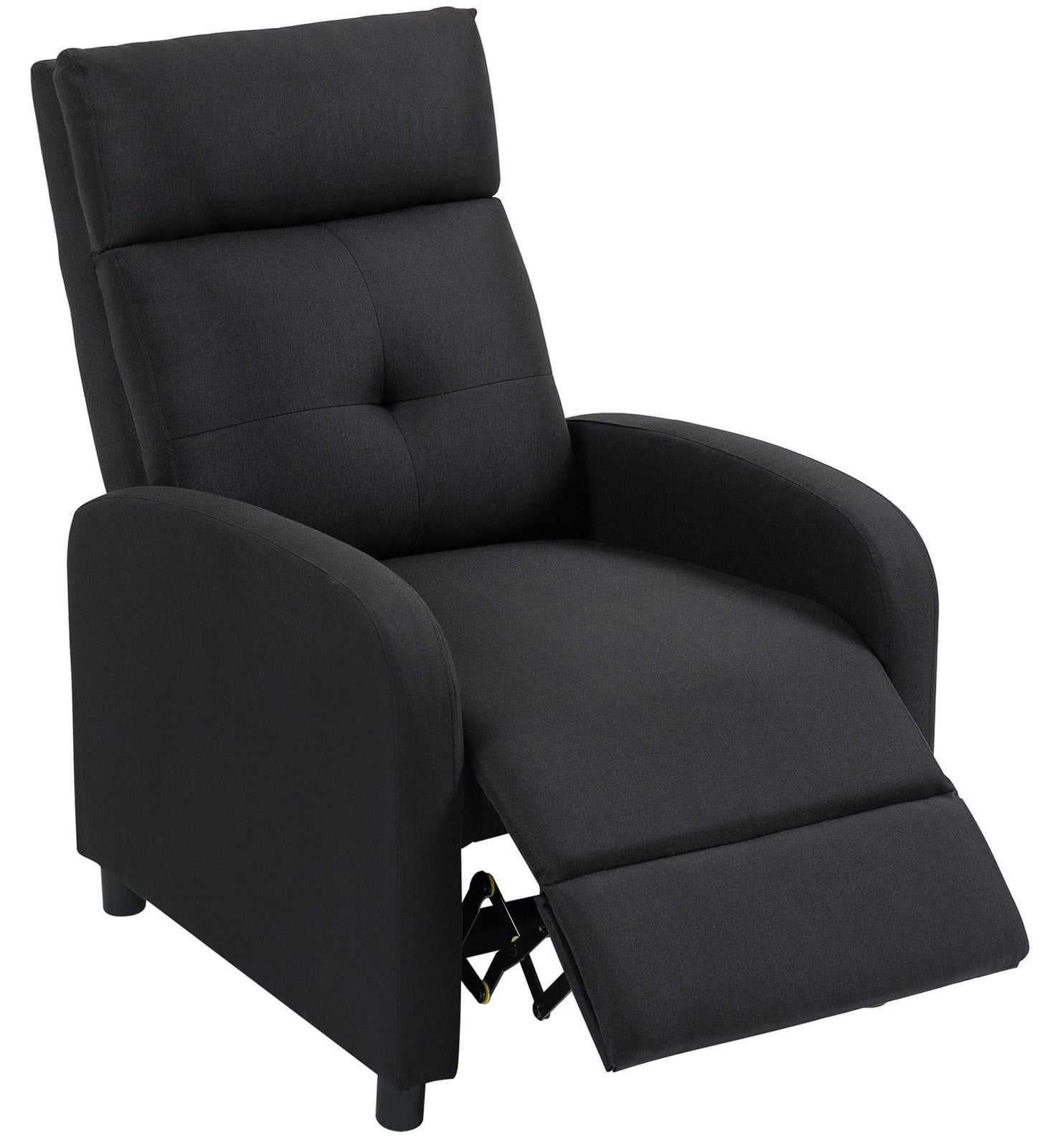 MH Handel GmbH Relaxfauteuil met verstelbare rugleuning en uitschuifbare voetensteun, zwart