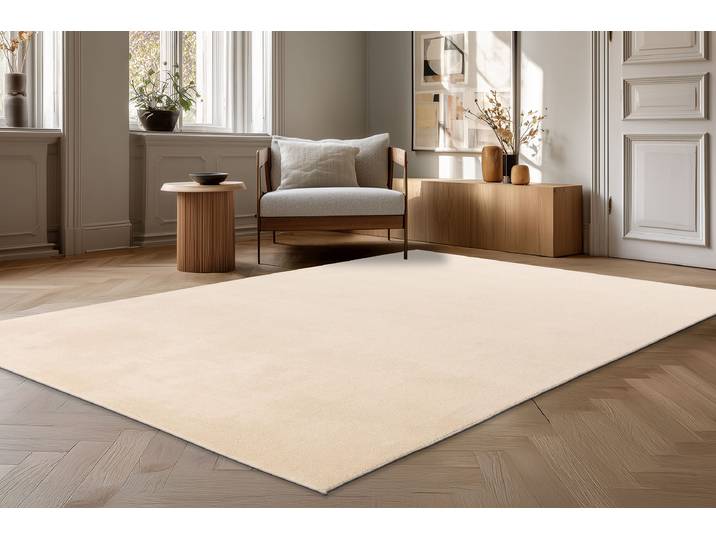 Kurzflorteppich Earthquake 225 Beige/Beige 120 x 160cm Polyester