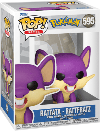 Funko Pop! Pokémon Rattata Vinyl Figure #595, Official Funko Pop, 8 cm, Purple