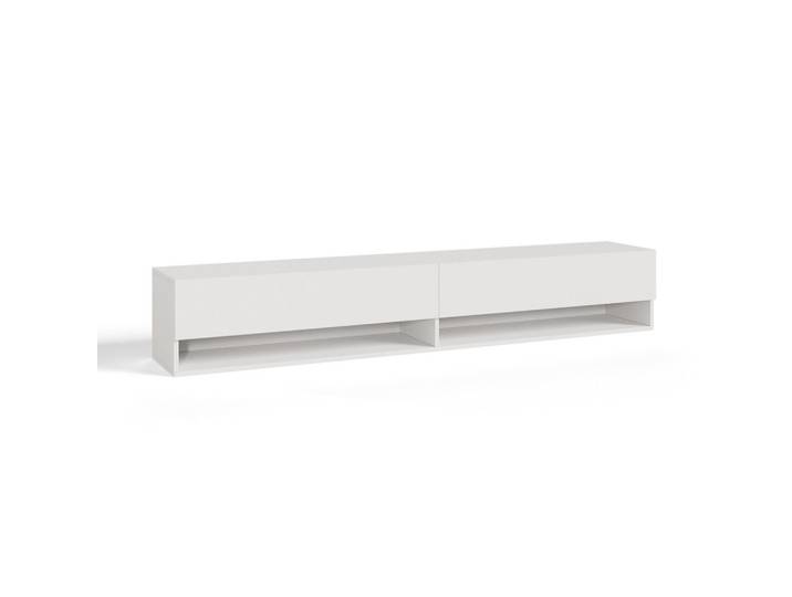 [en.casa] Hängelowboard Halmstad, Weiß, Holzwerkstoff, Rechteckig, 180x30x31 cm, Wohnzimmer, TV Möbel, Lowboards, Lowboards hängend