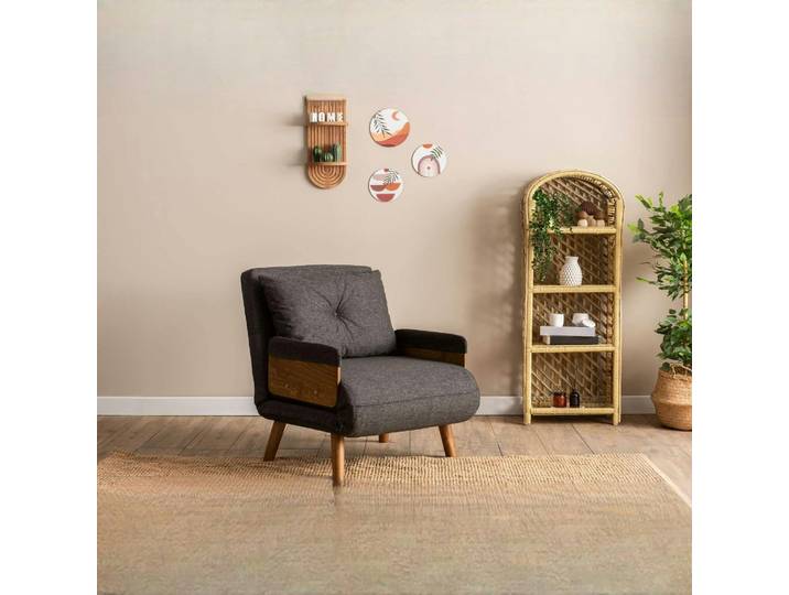 Fauteuil en tissu - convertible lit 1 place LOJA - Anthracite