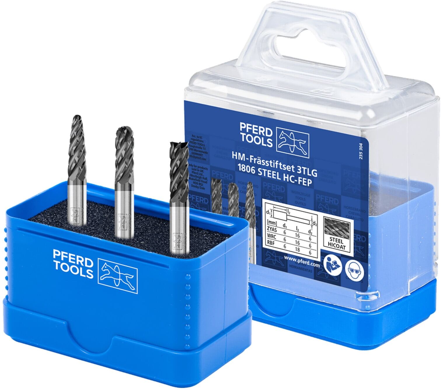 PFERD Tungsten carbide burrs 1806 STEEL 3TLG HC-FEP (21901805)