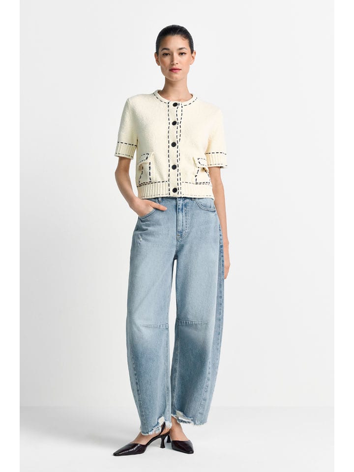 Rich & Royal Cardigan in Creme - M