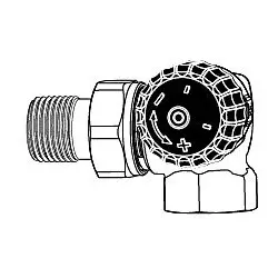 Heimeier Thermostat-Ventilunterteil 2340-01.000 DN 10, Winkeleck, Rotguss, rechts, geringer Widerstand