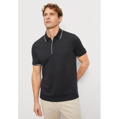 Poloshirt OLYMP "OLYMP Casual Wirk, Regular Fit", Herren, Gr. S, schwarz, 51% Baumwolle, 49% Polyester, Shirts