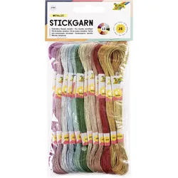 folia Garn METALLIC zum Sticken, 1 mm x  8 m, mehrfarbig
