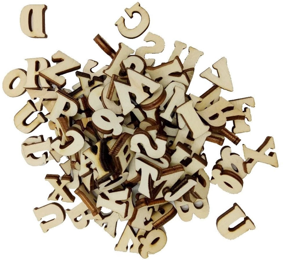 Dailygoods Houten Alfabet 100 stuks - Educatieve Houten Letters voor DIY Ambachten en Decoratie