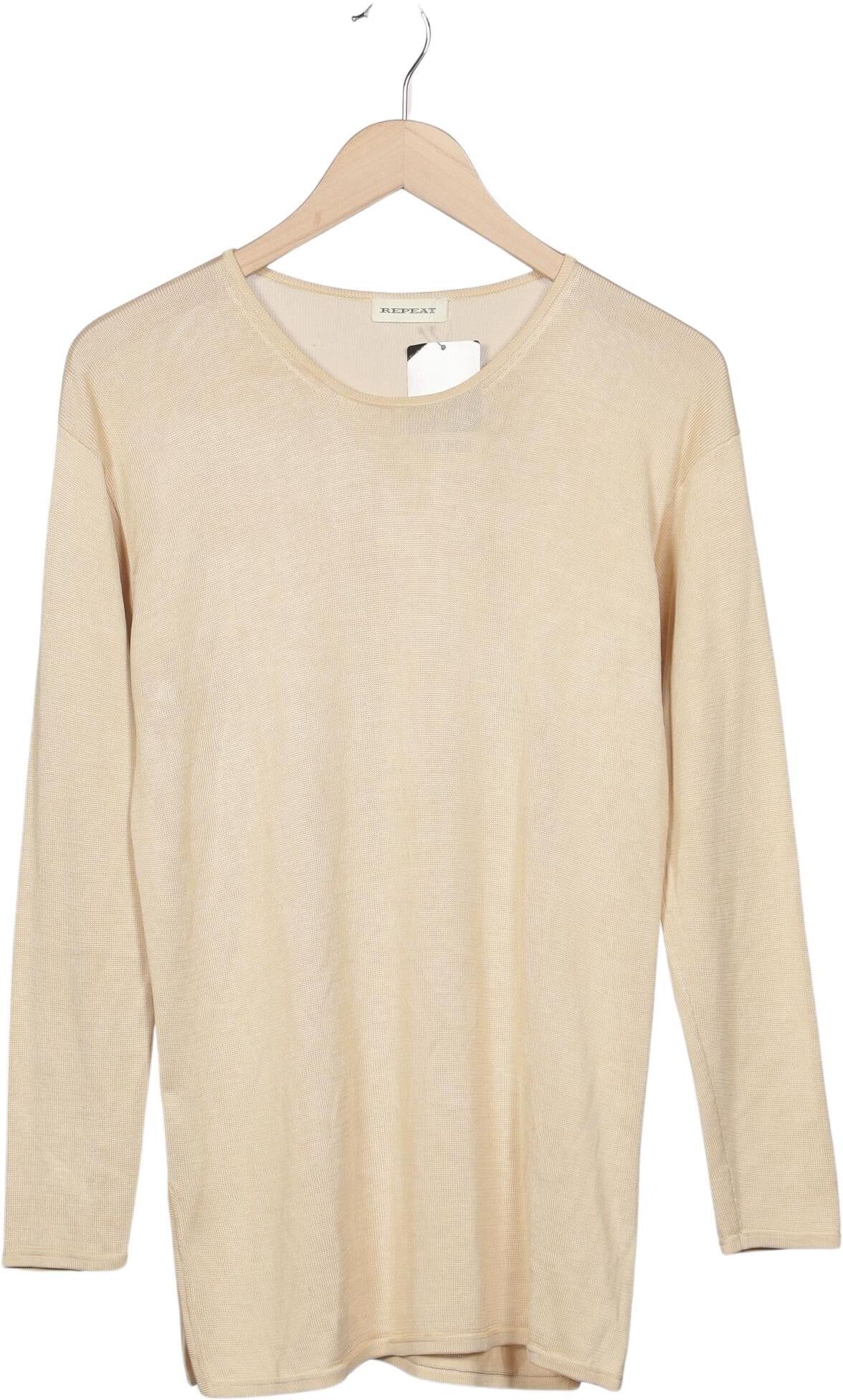Repeat Damen Pullover, Beige, Gr. EU 36, Seide - Second Hand