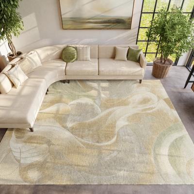Nourison Brushlight Beige Grey Glam Wool Blend Indoor Rug