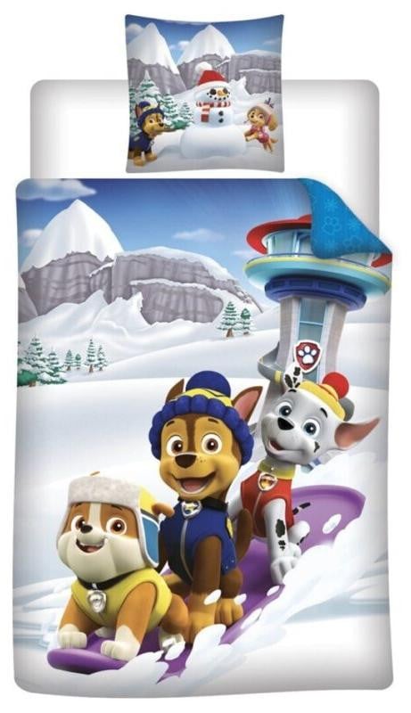 Aymax Paw Patrol dekbedovertrek voor kinderen, 140 x 200 cm, 100% flanel