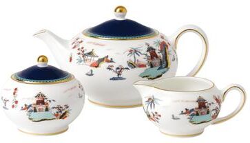 Wedgwood Wonderlust Blue Pagoda 3-piece Fine Bone China Tea Set