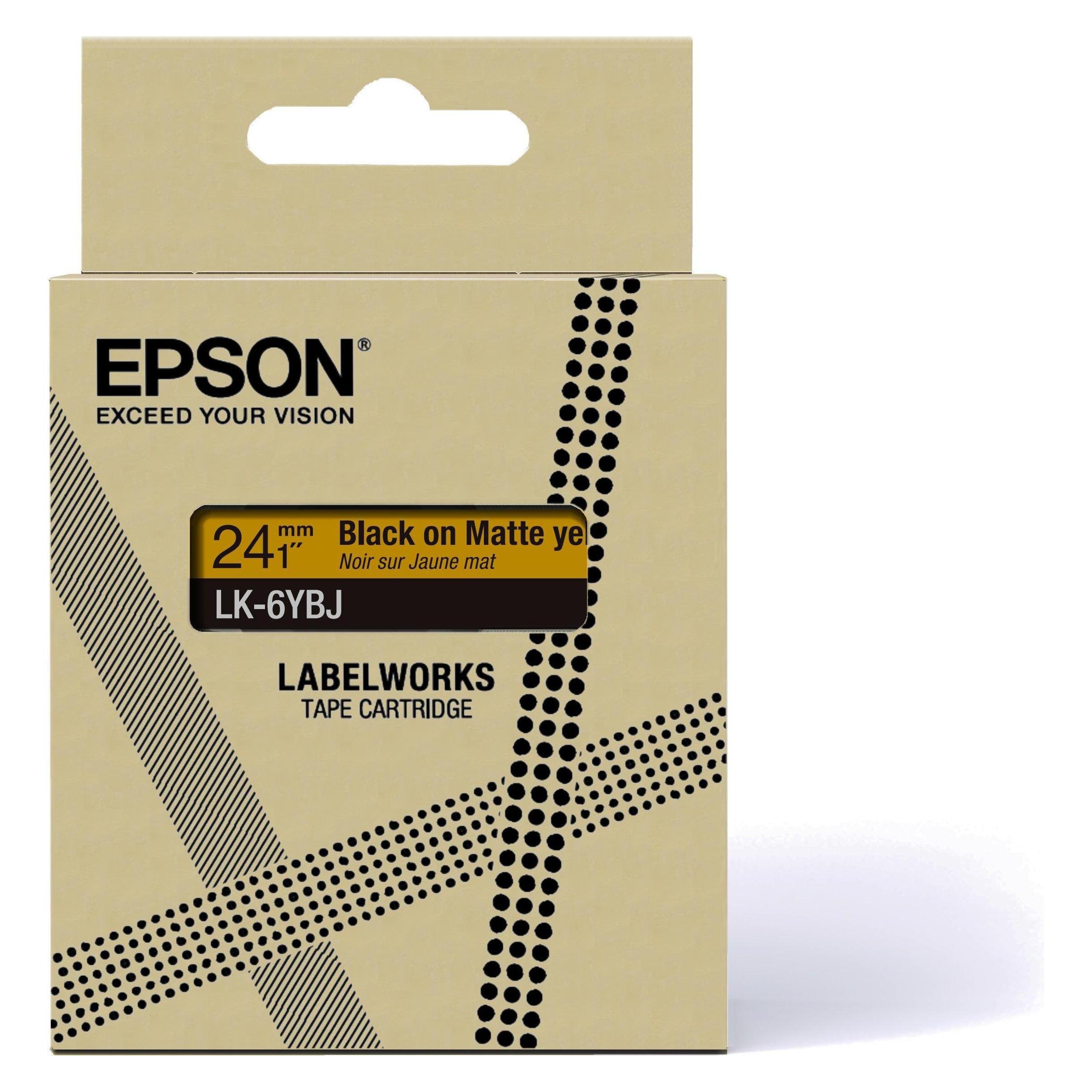 Epson Matte Yellow/Black 24mm LK-6YBJ (2.40 cm, Schwarz) (C53S672076)