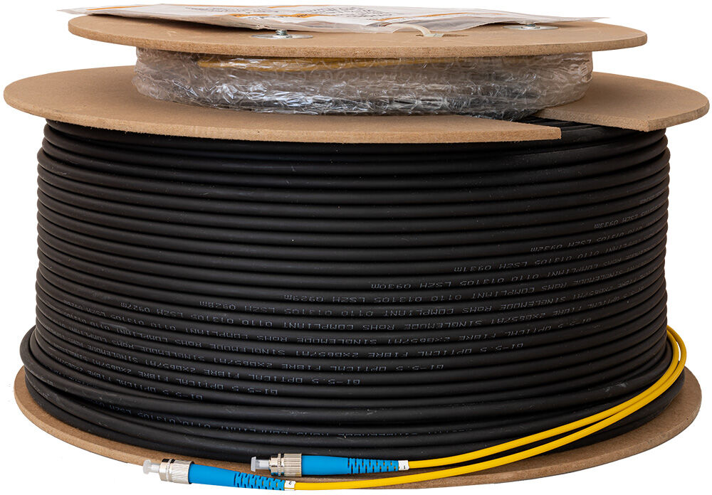 Bobine Cabo Fibra Óptica Duplo GI-5.5 Pré-Montado FC/PC-FC/PC Interior/Exterior (200 mts) - INVACOM