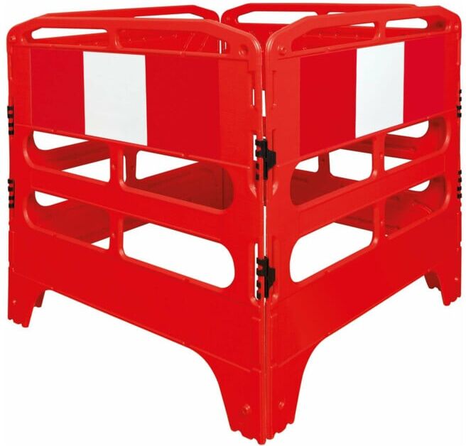 MORION Grille de protection de puits 1 000 × 1 000 × 1 000 mm rouge-blanc réfléchissante Type 1 ; MORAVIA (230.28.687)