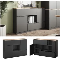 Vicco Sideboard Betti Anthrazit Sonoma 120 x 84 cm 2 Türen 2 Schubladen 1 Fach
