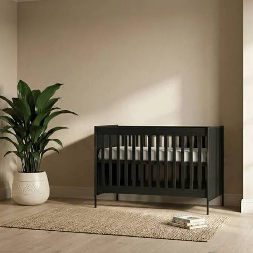 Cabino Born Lucky Baby Bed Marble Zwart 60x120 cm