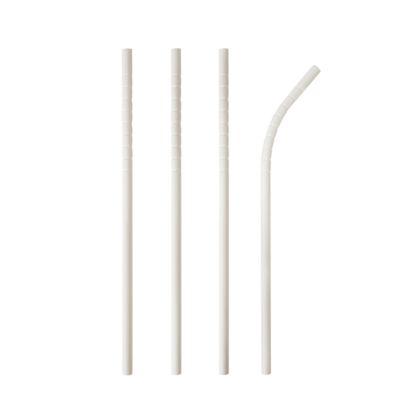 Trinkhalme Papstar Pure, Einweg, L 200 x Ø 6 mm, flexibel bieg- & knickbar, aus FSC®-zertifiziertem Papier, weiß, 100 Stück