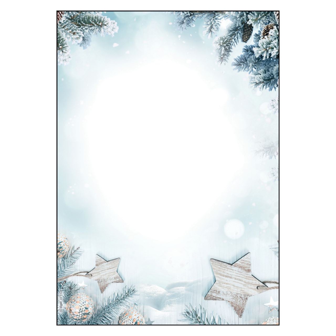 SIGEL Weihnachtsbriefpapier Snow Star Motiv DIN A4 90 g/qm 25 Blatt