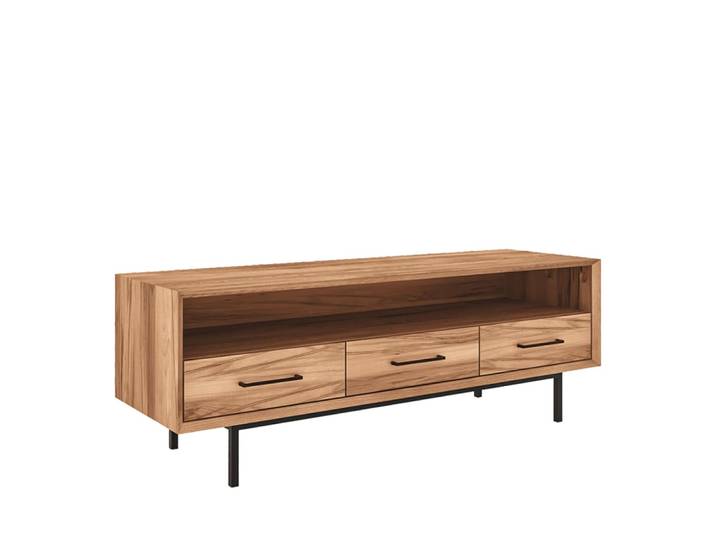 Meuble tv 3 tiroirs bois foncé bois 144x45