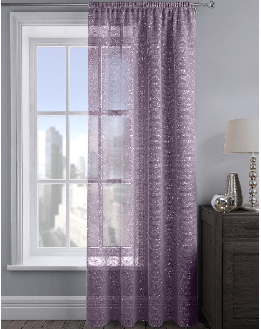 17 Stories Pinchas Semi Sheer Curtain Mauve 54cm Width x 54cm Drop